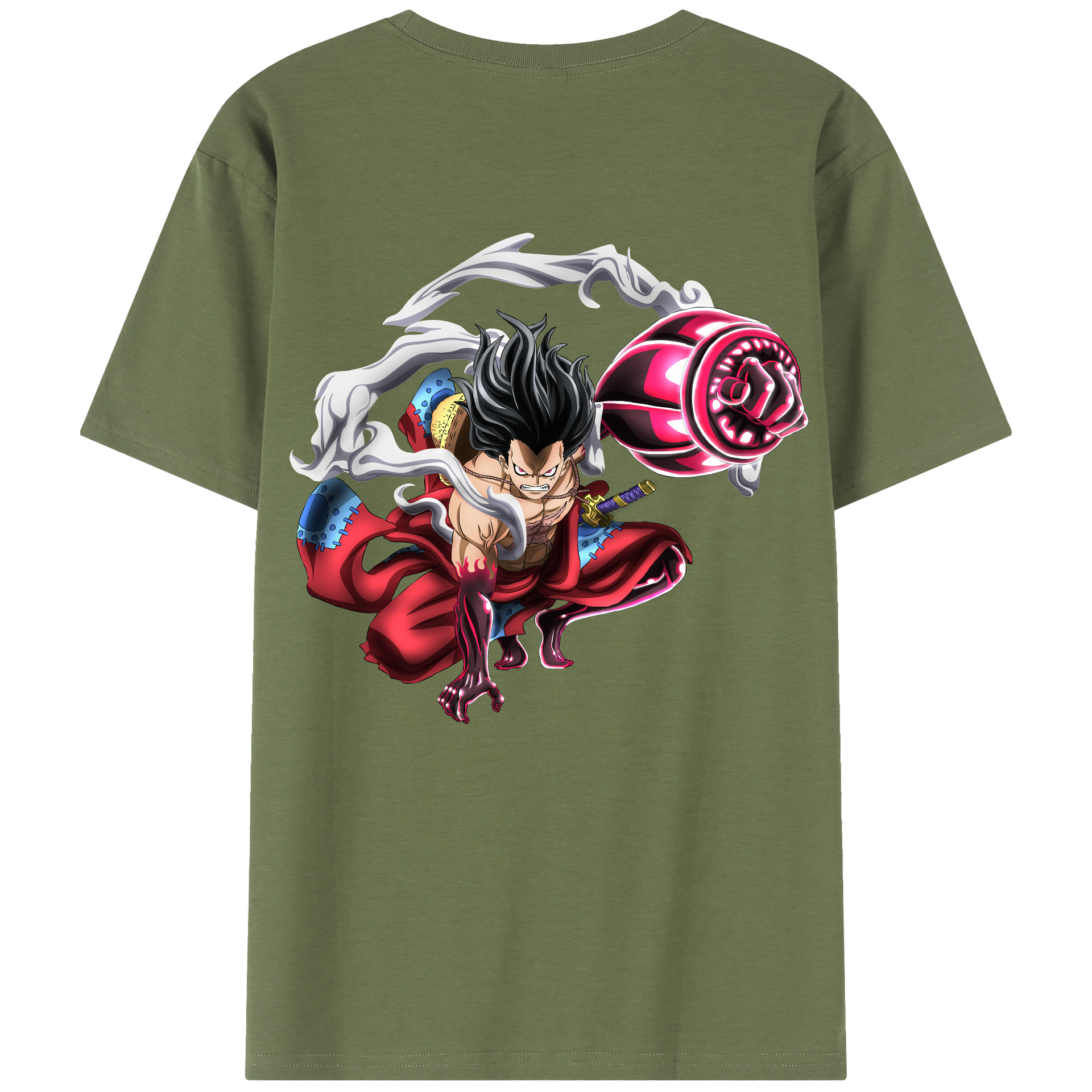 ワンピース モンキー・D・ルフィ ONE PIECE Monkey D. Luffy 綿100％半袖Tシャツ（背面プリント）